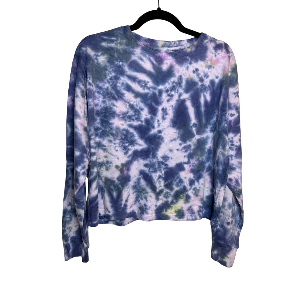 Isa & Ella Tie dye Long Sleeve Shirt Blue White Womens Large